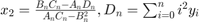 $x_{2} = \frac{B_{n}C_{n} - A_{n}D_{n}}{A_{n}C_{n} - B_{n}^{2}}, D_{n} = \sum_{i=0}^{n}i^{2}y_{i}$