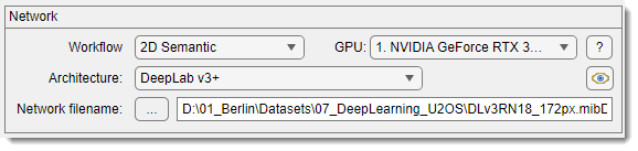 Deep learning workflow network panel