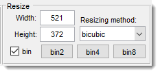 Make a Snapshot Dialog, Options->Resize