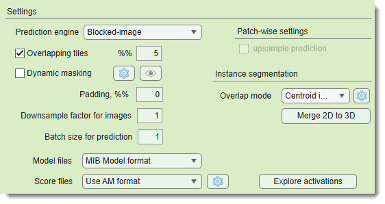 Settings section