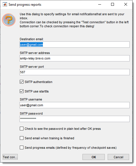 Email settings