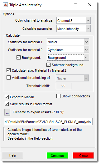 Triple area intensity plugin