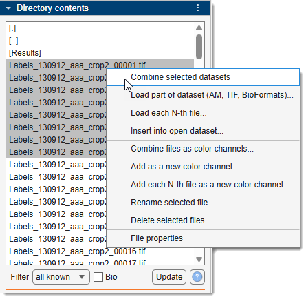 Select and load files