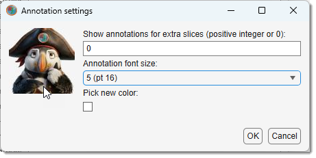 Annotations visualization settings