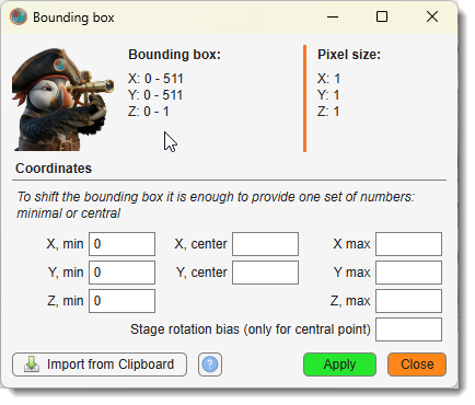 Bounding Box Dialog