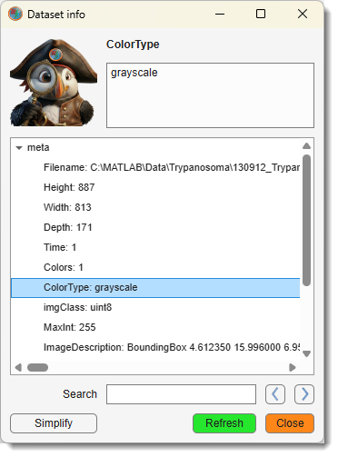 Metadata window