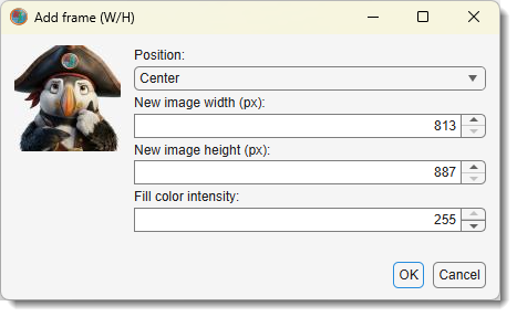 Add Frame by Width and Height