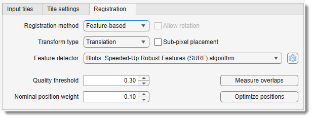 Registration tab