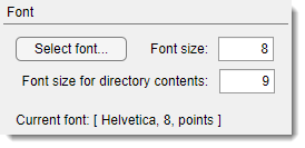 Preferences, font settings