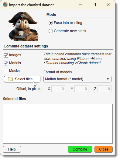 Chopped images -> Import Dialog