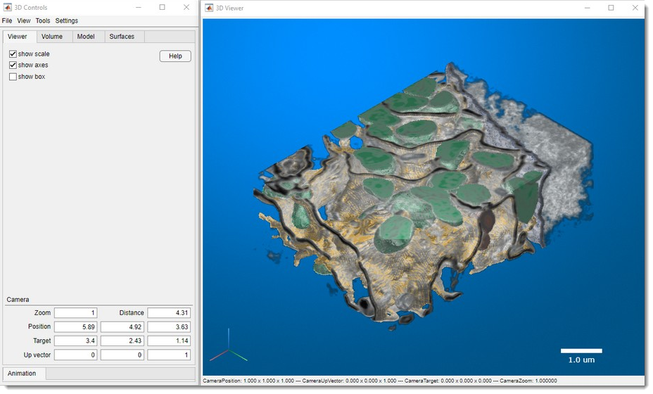 User interface of the 3D viewer