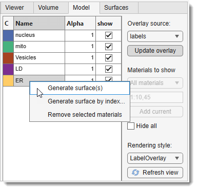 3D Controls -> Model Tab