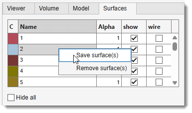 3D Controls -> Surfaces Tab