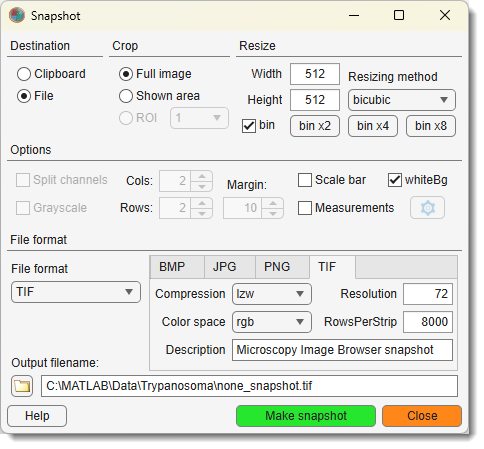 Snapshot options