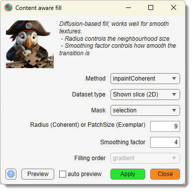 Content-aware fill dialog
