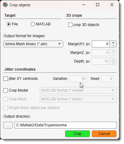 Crop Objects Dialog