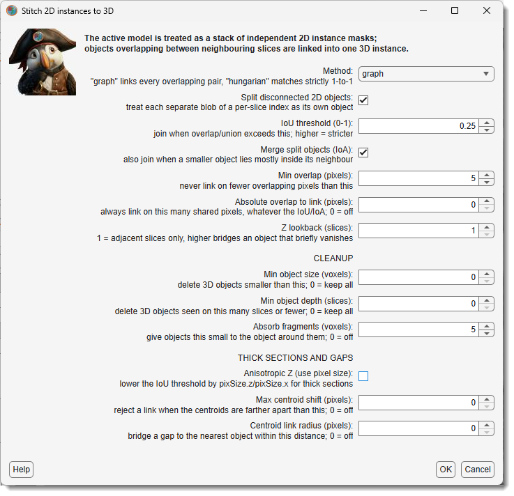 Stitch 2D instances to 3D dialog