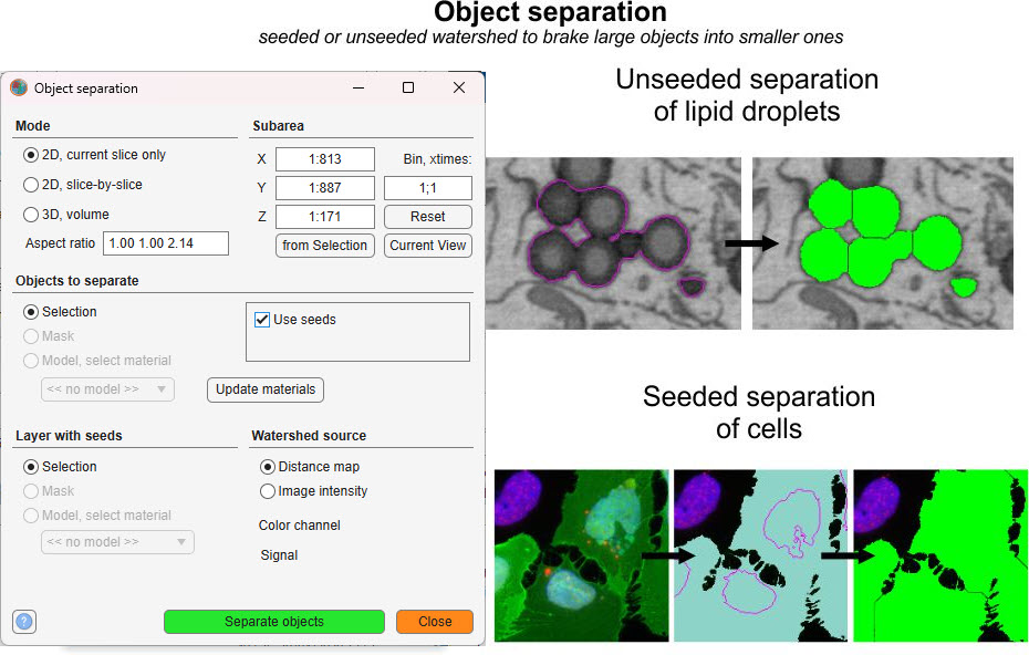 Overview of the Object Separation tool