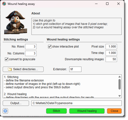 Wound Healing Assay interface