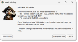 Missing Java dialog 1
