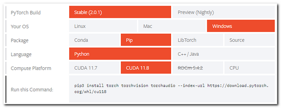 Configure pytorch