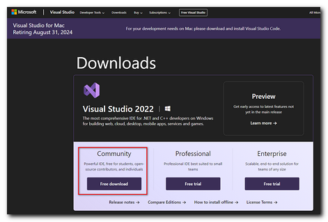 Download Microsoft Visual Studio 2022