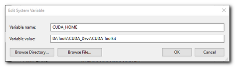 Specify location where CUDA Toolkit was installed